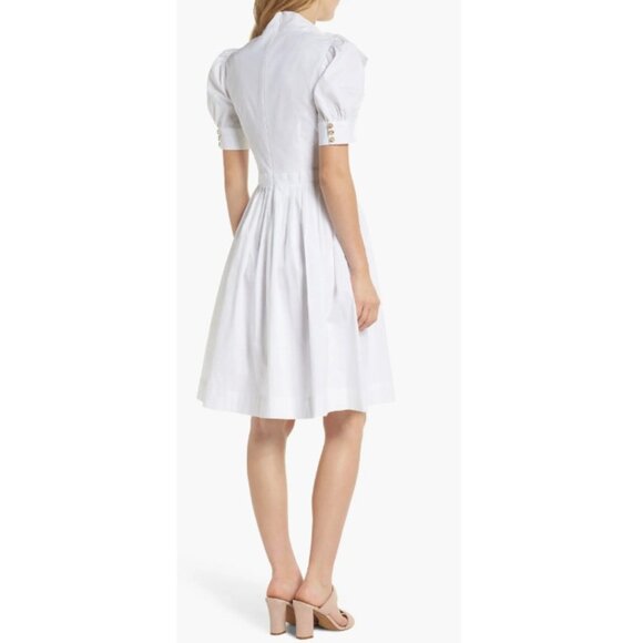 PRE-OWNED GIRL MEETS GLAM COLLECTION HANNA PUFF SLEEVE COTTON POPLIN DRESS SZ 6 - Picture 6 of 10